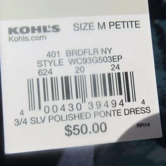 Croft and barrow PETITE floral print dress w Pockets MP - Picture 14 of 16